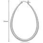 Highstreet Sterling Silver plated oval large hoop earrings for women | easy to wear and Hypoallergenic| silver or gold plated you choose | click top