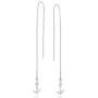 Contemporary Nautical Anchor .925 Sterling Silver Thread Slide Earrings