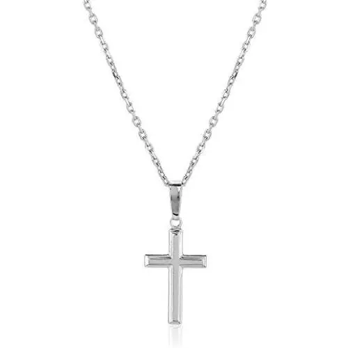 Vanbelle Rhodium Plated 925 Sterling Silver Cross Pendant Necklace for Women and Girls
