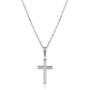 Vanbelle Rhodium Plated 925 Sterling Silver Cross Pendant Necklace for Women and Girls