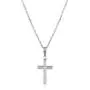 Vanbelle Rhodium Plated 925 Sterling Silver Cross Pendant Necklace for Women and Girls