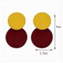 coadipress Round Curved Dangle Earrings Set for Women and Girls Gold Fashion Matte Paint Discs Drop Statement Jewelry