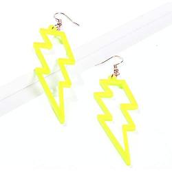 BELUCKIN Multicolor Acrylic Exaggerated Party Women Lightning Bolt Dangle Earrings Accessories Jewelry