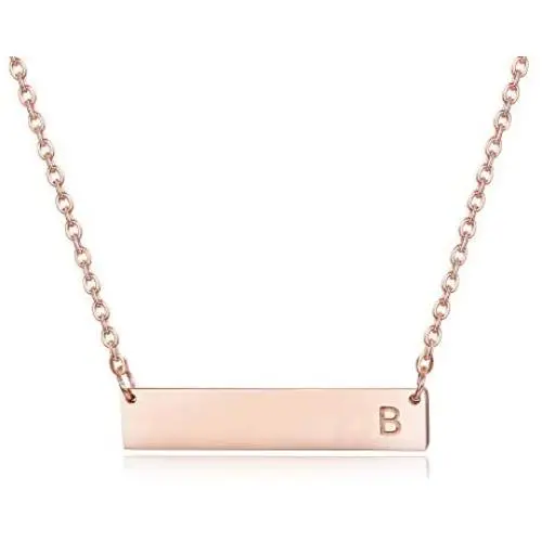 Sllaiss Rose Gold Initial Bar Necklace for Women Men 925 Sterling Silver Personalized A-Z Alphabet Charm Pendant Letter Necklace Sllaiss Rose Gold Initial Bar Necklace for Women Men 925 Sterling Silver Personalized A-Z Alphabet Charm Pendant Letter Necklace