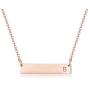 Sllaiss Rose Gold Initial Bar Necklace for Women Men 925 Sterling Silver Personalized A-Z Alphabet Charm Pendant Letter Necklace