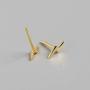 2 Pcs/Set Lightning Bolt Thunder Button Stud Tiny Post Earrings for Women Girl Men Unisex Jewelry Dainty Minimalist Simple Gold Plated Flash Piercing Punk