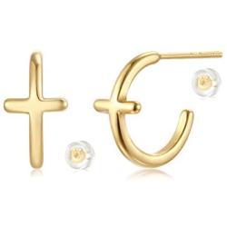 MYEARS Hoop Earrings Gold Half Open 14K Gold Filled Tiny Boho Beach Simple Delicate Handmade Hypoallergenic Jewelry Gift