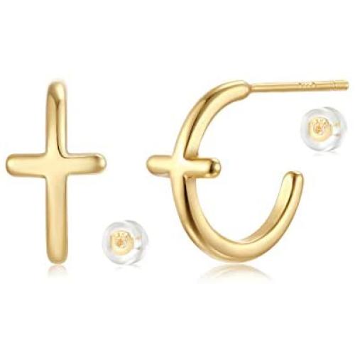 MYEARS Hoop Earrings Gold Half Open 14K Gold Filled Tiny Boho Beach Simple Delicate Handmade Hypoallergenic Jewelry Gift