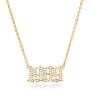 Qermolas Stainless Steel Birth Year Necklace Charm Old English Cubic Zirconia Pendant Necklace