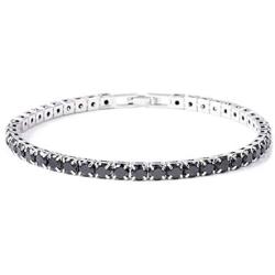 Shop LC Delivering Joy Line Women Round Cut Cubic Zirconia CZ Tennis Bracelet with Stud Solitaire Earrings Prom Jewellery Set (White/Black/Red)