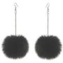 4 Pairs Faux Fur Hairball Drop Earrings Set Colorful 6mm Soft Plush Fluffy Ball Earrings Winter Jewelry for Women Girls