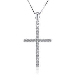 Cerylle 925 Sterling Silver CZ Cross Hope Faith Pendant for Women Necklace Making