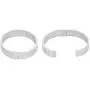 Edforce Stainless Steel Womens Greek Pattern Oval Cutout Hinged Bangle Bracelet Edforce Stainless Steel Womens Greek Pattern Oval Cutout Hinged Bangle Bracelet