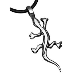 Trilogy Jewelry Pewter Lizard Gecko Salamander Pendant on Leather Necklace