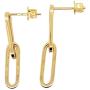 Prism Jewel Paper Clip 14k Yellow Gold Plated Silver Dangling Chain Link Earrings