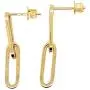 Prism Jewel Paper Clip 14k Yellow Gold Plated Silver Dangling Chain Link Earrings Prism Jewel Paper Clip 14k Yellow Gold Plated Silver Dangling Chain Link Earrings