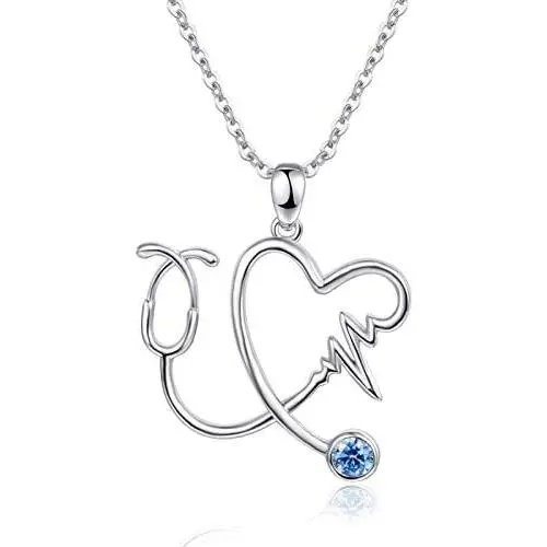 PRAYMOS 925 Sterling Sliver Heart Necklace for Women Shiny CZ Engraved Pendant Necklace Jewelry Gifts