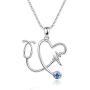 PRAYMOS 925 Sterling Sliver Heart Necklace for Women Shiny CZ Engraved Pendant Necklace Jewelry Gifts