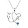 PRAYMOS 925 Sterling Sliver Heart Necklace for Women Shiny CZ Engraved Pendant Necklace Jewelry Gifts