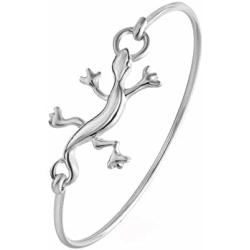 NOUMANDA Vintage Animal Lizard Bangle Bracelet Easy Open Hook Bangle Animal Wrist Jewelry