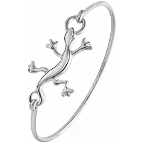 NOUMANDA Vintage Animal Lizard Bangle Bracelet Easy Open Hook Bangle Animal Wrist Jewelry