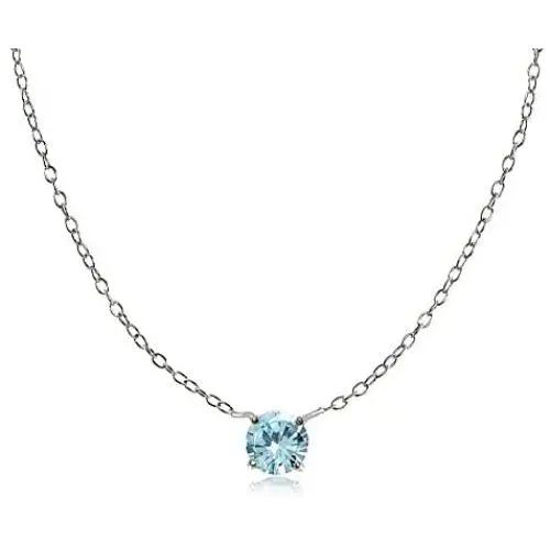 Ice Gems Sterling Silver Small Dainty Round Genuine, Simulated Gemstone or Cubic Zirconia Choker Necklace Ice Gems Sterling Silver Small Dainty Round Genuine, Simulated Gemstone or Cubic Zirconia Choker Necklace