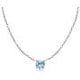 Ice Gems Sterling Silver Small Dainty Round Genuine, Simulated Gemstone or Cubic Zirconia Choker Necklace