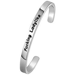 WUSUANED Funny Sarcastic Bracelet Fucking Ladylike Feminist Jewelry Inspirational Gift for Her