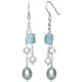Belacqua Natural Aquamarine & Cultured Freshwater Pearl Layered Station Chain Necklace Belacqua Natural Aquamarine & Cultured Freshwater Pearl Layered Station Chain Necklace