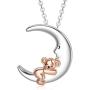 ROMANTIC WORK Koala Bear Necklace for Women Sterling Silver Animal on Moon Pendant Necklace Koala Bear Jewelry Birthday Gifts for Girlfriend Lover Sister