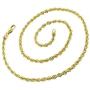 10K Gold 2MM 3MM 4MM Diamond Cut Rope Chain Necklace for Men and Women- Braided Twist Chain Necklace, 10K Gold Necklace, 10 Karat Gold Chain, Sizes 16-30