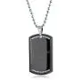 Bling Jewelry Personalized Engrave Hip Hop CZ Accent Military Army Black Dog Tag Pendant Necklace for Men Stainless Steel with Chain Bling Jewelry Personalized Engrave Hip Hop CZ Accent Military Army Black Dog Tag Pendant Necklace for Men Stainless Steel with Chain