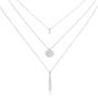 Yalice Multi-Layered Round Disc Necklace Chain Vertical Bar Pendant Necklaces Jewelry for Women and Girls