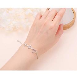 S925 Sterling Silver Faith Hope Love Cross Lifeline Heart Pendant Necklace Bracelet Christian Jewelry Gifts for Women Girls Birthday Gift Christmas Gift