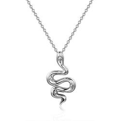 Gold Snake Pendant Necklace 16 Inch