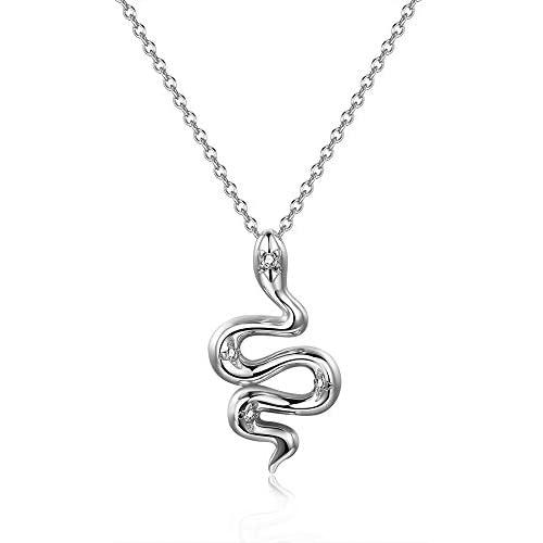 Gold Snake Pendant Necklace 16 Inch