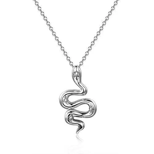 Gold Snake Pendant Necklace 16 Inch