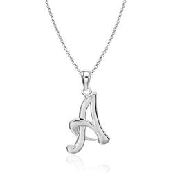 River Island Sterling Silver Alphabet Initial Letters A-Z Pendant Necklace 18'' | Available in Silver and Yellow Gold