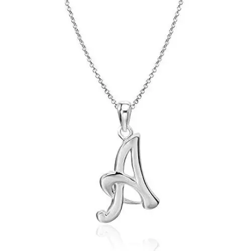 River Island Sterling Silver Alphabet Initial Letters A-Z Pendant Necklace 18'' | Available in Silver and Yellow Gold River Island Sterling Silver Alphabet Initial Letters A-Z Pendant Necklace 18'' | Available in Silver and Yellow Gold
