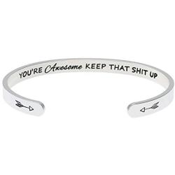 Bracelets for Women Inspirational Gifts for Women Personalized Jewelry for Best Friend Friendship Teen Girls Birthday Unique Motivational Cuff Bangle