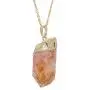 Handmade Natural Irregular Citrine Crystal Raw Gemstone Pendant Necklace,Yellow Gold