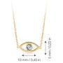 GELIN 14k Solid Gold 0,01 ct Diamond Open Evil Eye Pendant Necklace for Women, 18''