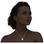 Sterling Silver Natural Larimar Pear-Shaped Designed 18'' Pendant Necklace