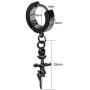 YC_jewelry Men Women Stainless Steel Skull Dangle Hinged Hoop Earrings Piercing Hoop Huggie Dangle Drop Earrings for Men Women
