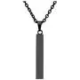 Zysta Engraving 3D Bar Name Necklace Personalized Text Message Cool Simple Design Women Customized Dangle Vertical Cuboid Stick Pendant Necklaces Stainless Steel Birthday Gift