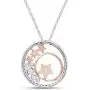 Mothers Day Jewelry Gifts 1/3 Carat CT Natural Diamond Two Tone Open Circle Moon Star Pendant Necklace in 14k Gold Over Sterling Silver (I-J Color, I2-I3 Clarity, 0.33 Cttw) Mothers Day Jewelry Gifts 1/3 Carat CT Natural Diamond Two Tone Open Circle Moon Star Pendant Necklace in 14k Gold Over Sterling Silver (I-J Color, I2-I3 Clarity, 0.33 Cttw)