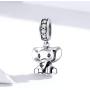 Eternalll Lovely Dog Charms and Lucky Cats Charms S925 Sterling Silver Bead Animal Pet Charm Murano Glass Beads Fit Pandora Bracelet Charms Bead (Elephant Charm)