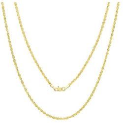 Nuragold 10k Yellow Gold 2mm Diamond Cut Rope Chain Pendant Necklace, Womens Mens Jewelry Lobster Lock 16'' 18'' 20'' 22'' 24''