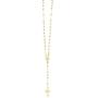 Ritastephens Italian Sterling Silver Gold-tone 3mm Rosary Bead Virgin Mary Cross Necklace, 20''
