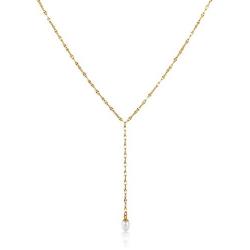 Classic Y Necklace For Women | Long Gold Necklaces for Women | Pendant Pearl Y Necklace, Gold Necklace For Women | Lariat Layering Gold Jewelry, Y Pearl Necklace | Dainty Drop Necklaces | Lariat Necklaces for Women